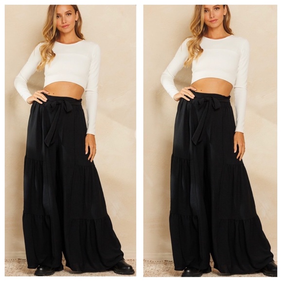 Fabulous Boho Extra Wide Leg Ribbon Pants - Picture 2 of 6